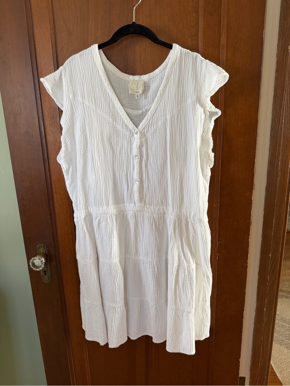Joie White Textured V-Neck Summer Dress